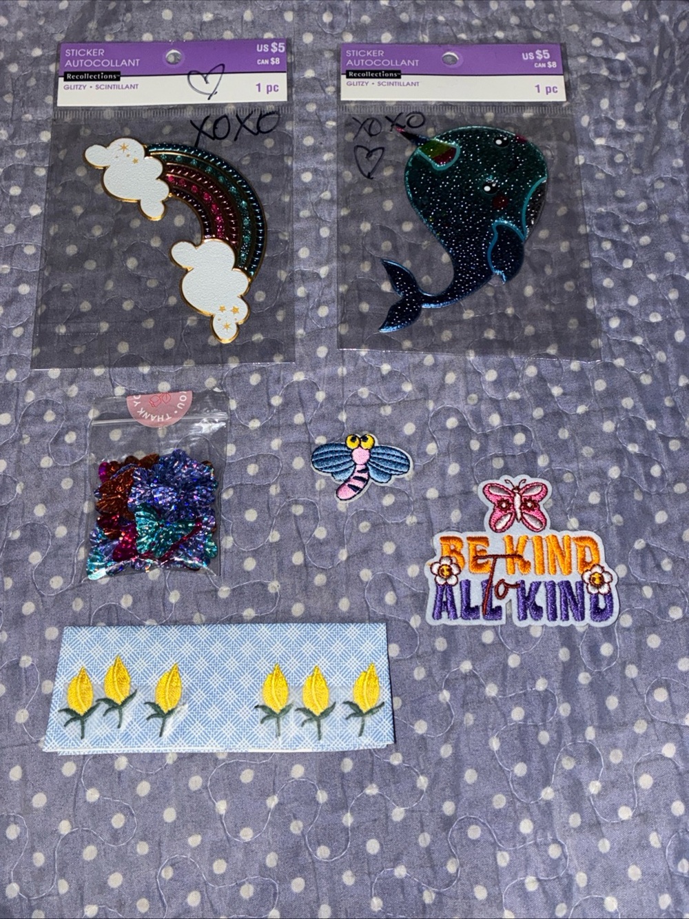 Autocollant Recollections Narwal & Rainbow Crafting Scrapbooking Stickers, Patch